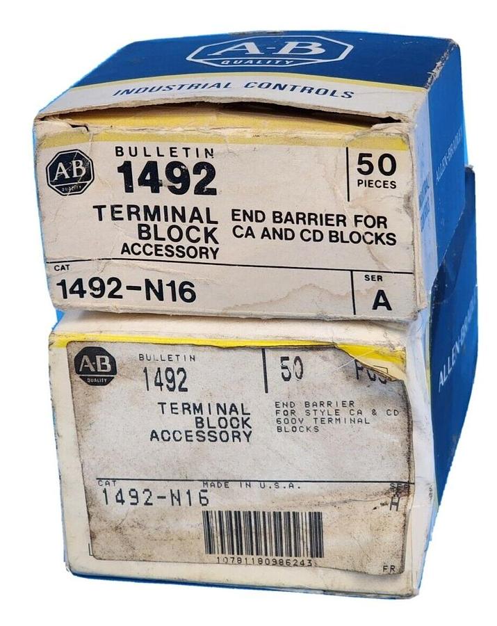 Used LOT OF 61 NEW ALLEN BRADLEY 1492-N16 SER. A TERMINAL BLOCK END BARRIERS 1492N16