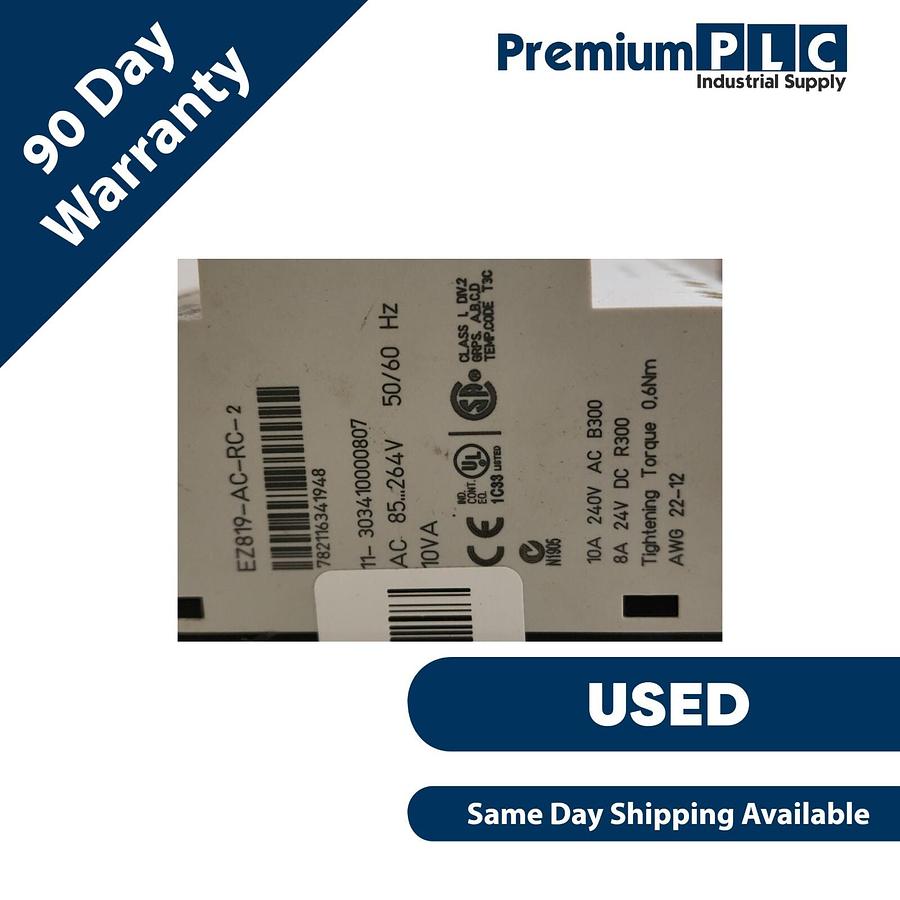 Used USED EATON EASY819-AC-RC / EZ819-AC-RC-2 LEGACY EASY PROGRAMMABLE RELAY