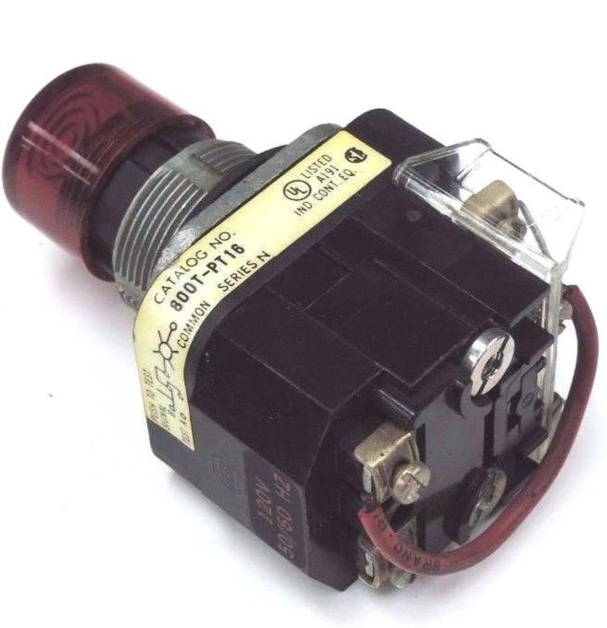 Used NIB ALLEN BRADLEY 800T-PT16 PUSHBUTTON 800TPT16 SER. N W/ 800T-XA SER. C CONTACT
