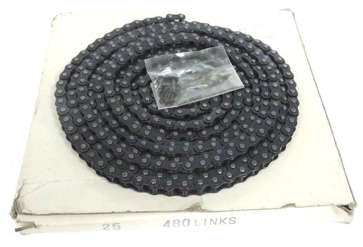 Used NIB WHITNEY CHAIN 25X10FT 480 LINKS PRECISION ROLLER CHAIN