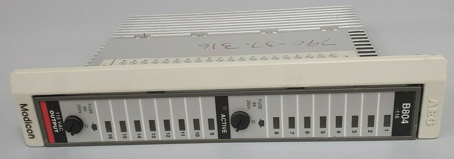 Used MODICON AS-B804-116 OUTPUT MODULE 800 I/O 115VAC OUT 16PT R/N: H