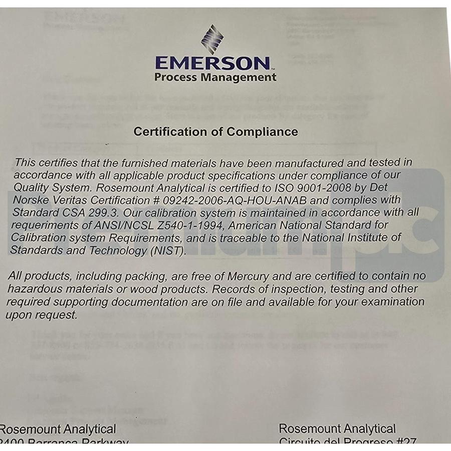 Rosemount 226-02-56 | 11276-10 Submersion Toroidal Conductivity Sensor PT100 NEW