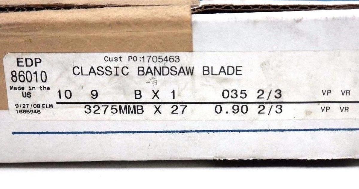 Used NIB LENOX EDP-8610 BANDSAW BLADE LNX-86010 1494594-0002-01