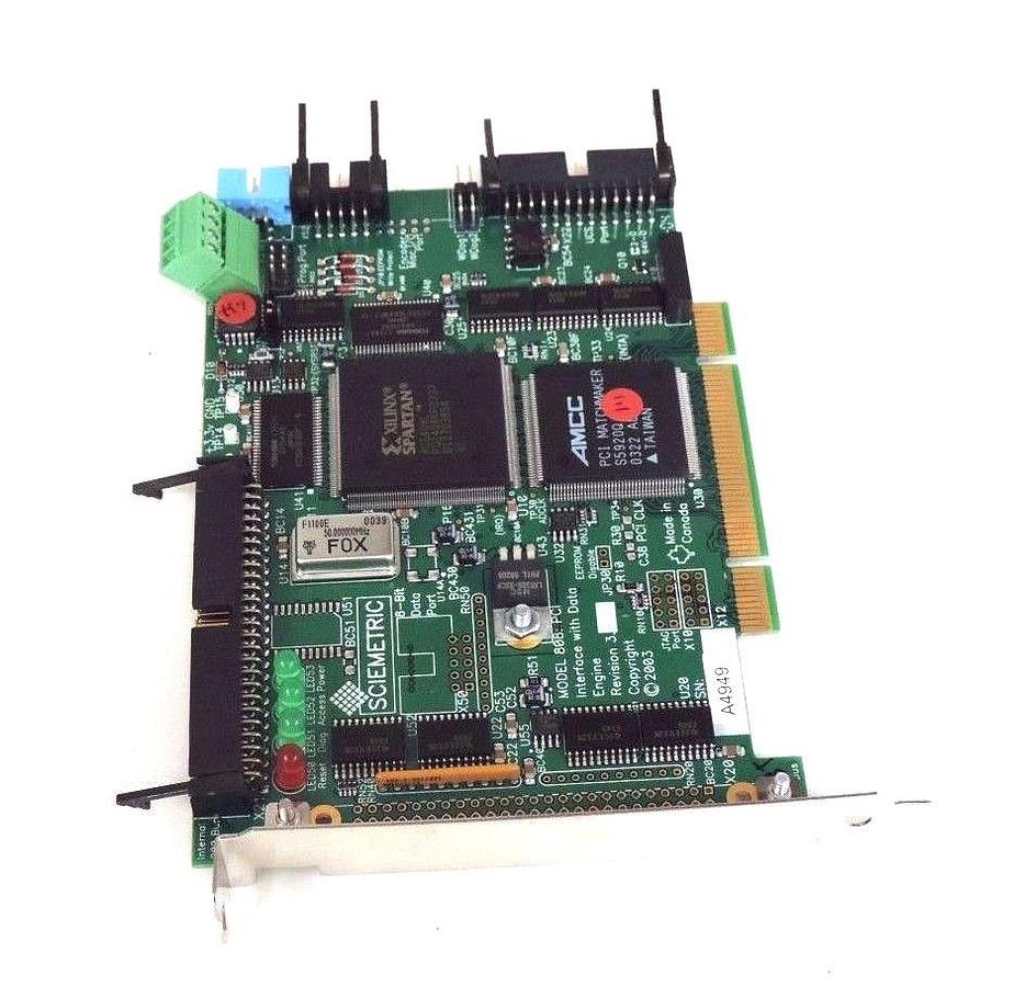 Used NEW SCIEMETRIC 063-8080000 MODEL 808 PCI INTERFACE WITH DATA CARD REV. 3, A4949