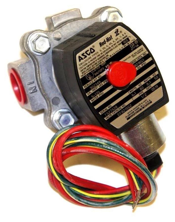 Used ASCO REDHAT EF8215G2 SOLENOID VALVE 1/2" 110-120 V, 50/60 HZ, REBUILD KIT 302349