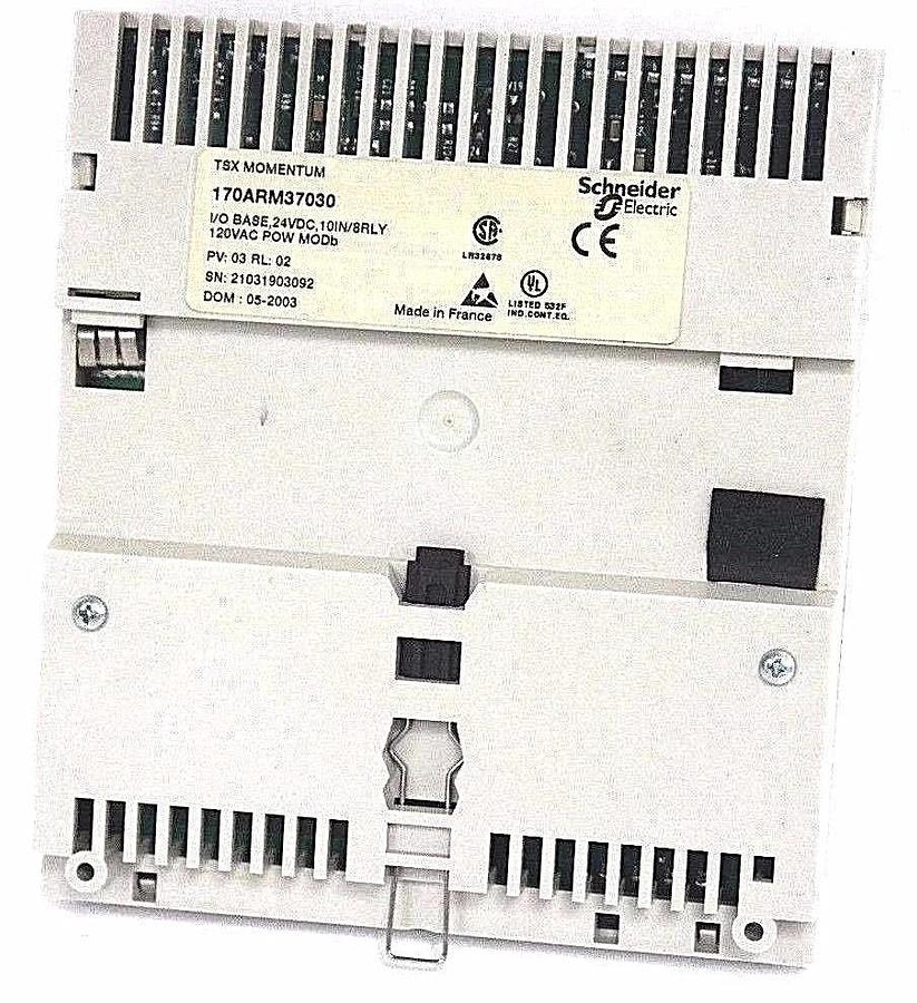 Used SCHNEIDER ELECTRIC 170ARM37030 I/O BASE, 24VDC, 10IN/8RLY