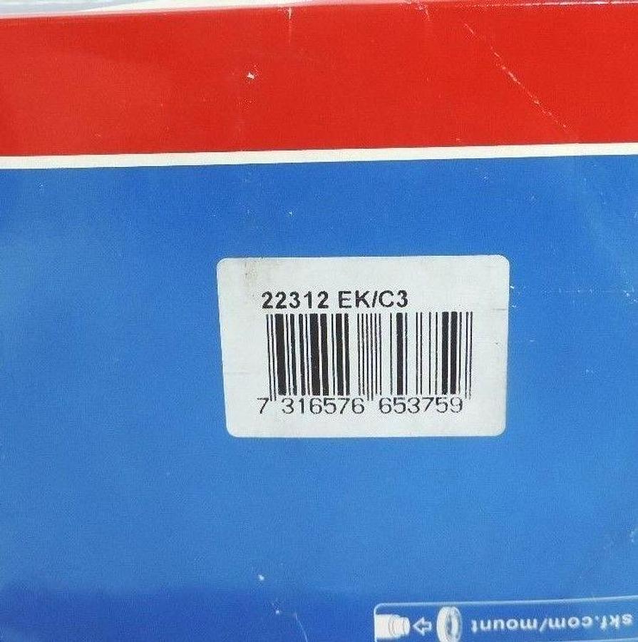 LOT OF 2 NIB SKF 22312 EK/C3 ROLLER BEARINGS SPHERICAL 2.544IN TAPERED BORE