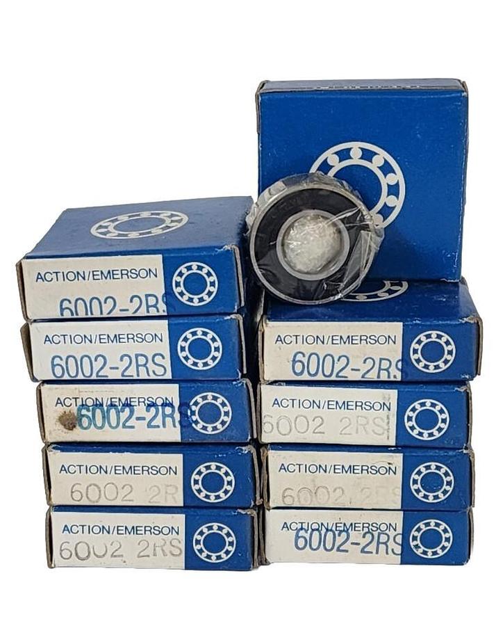 Used LOT OF 10 NIB ACTION/EMERSON 6002-2RS BEARINGS 60022RS