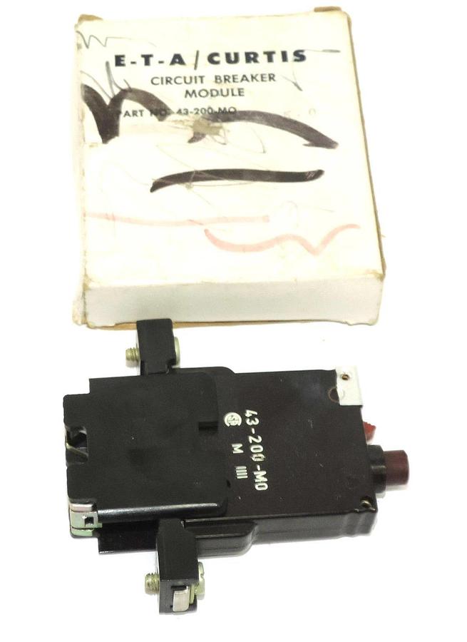 Used NIB E-T-A 43-200-MO CIRCUIT BREAKER MODULE 5AMP, 43-200-MO-0.5