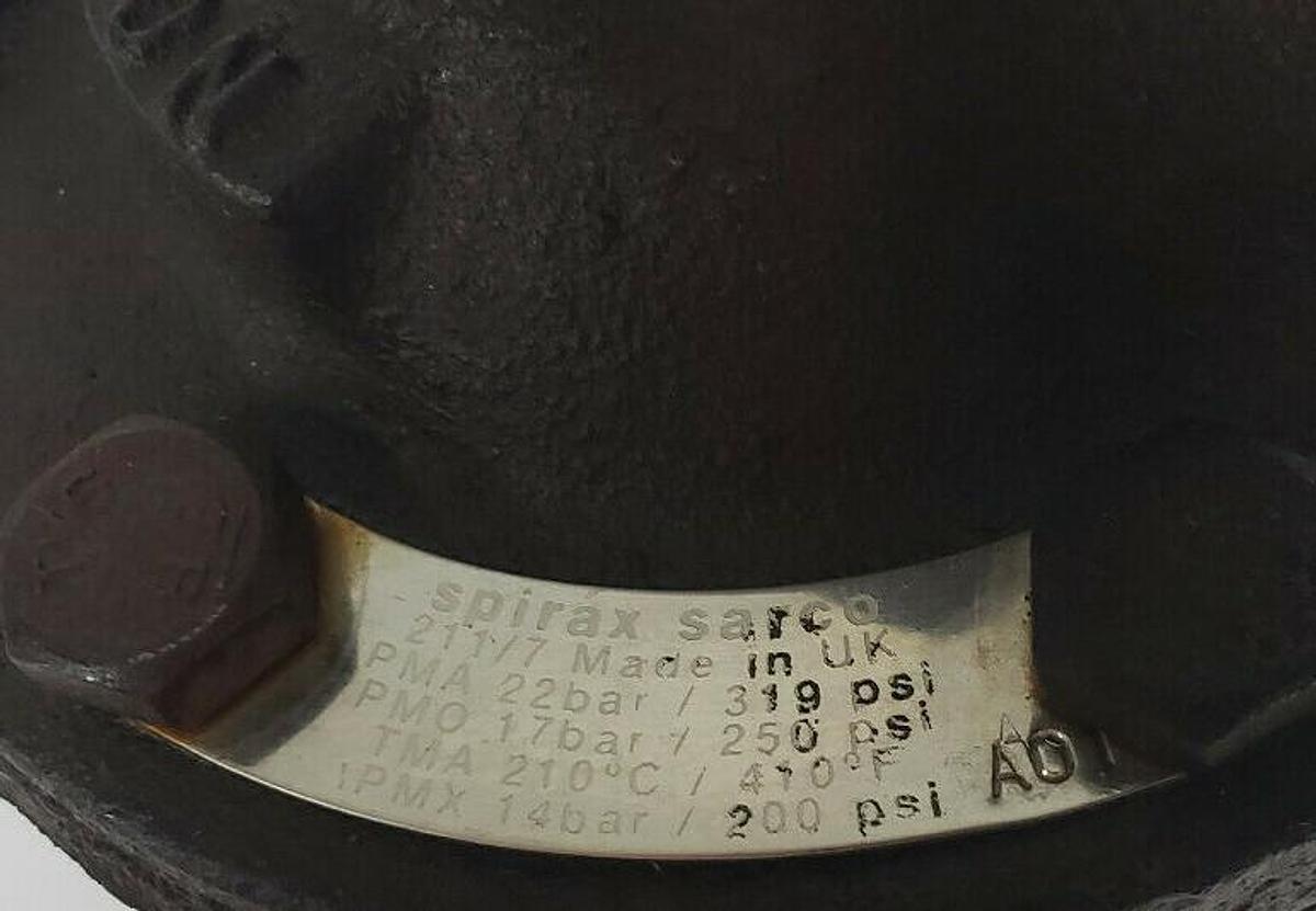 Used SPIRAX SARCO 211/7 CAST IRON INVERTED BUCKET STEAM TRAP 1/2"NPT 200PSI 13.8BAR