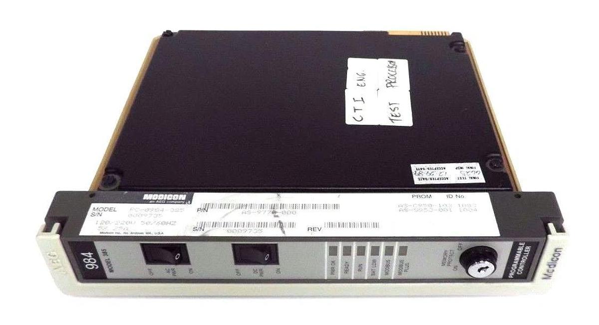 Used MODICON PC-0984-385 CONTROLLER 120/220V, 50/60HZ, .5/.25A, AS-97770-000