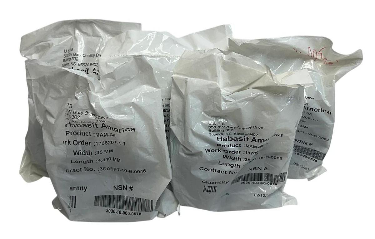Used 5 HABASIT AMERICA MAM-5E / MAM5E CONVEYOR BELTS W: 35mm L: 4,440mm OEM NSFS