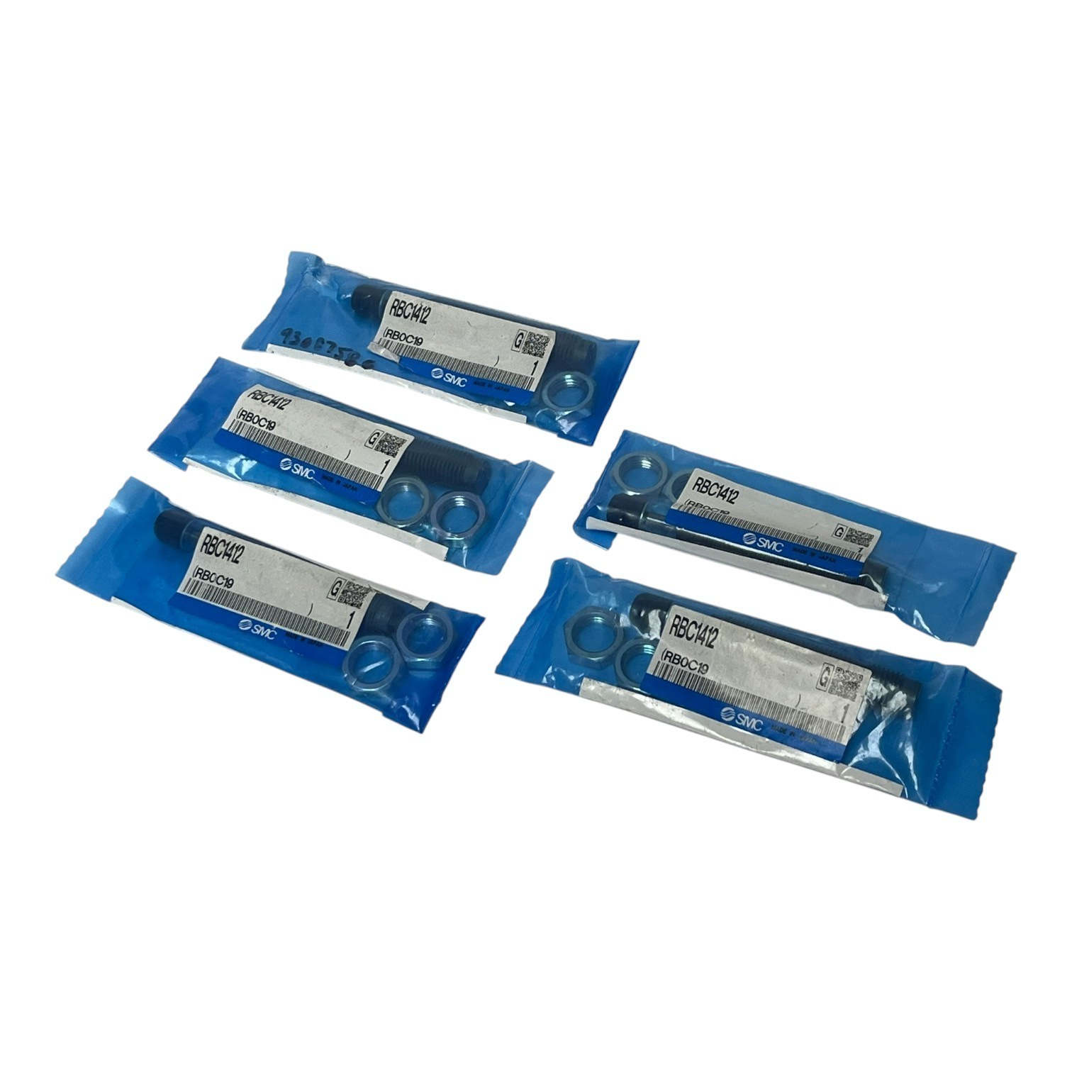 Lot of 5 SMC RBC1412 Hydraulic Shock Absorbers Freudenberg 0093087586 - NSFS