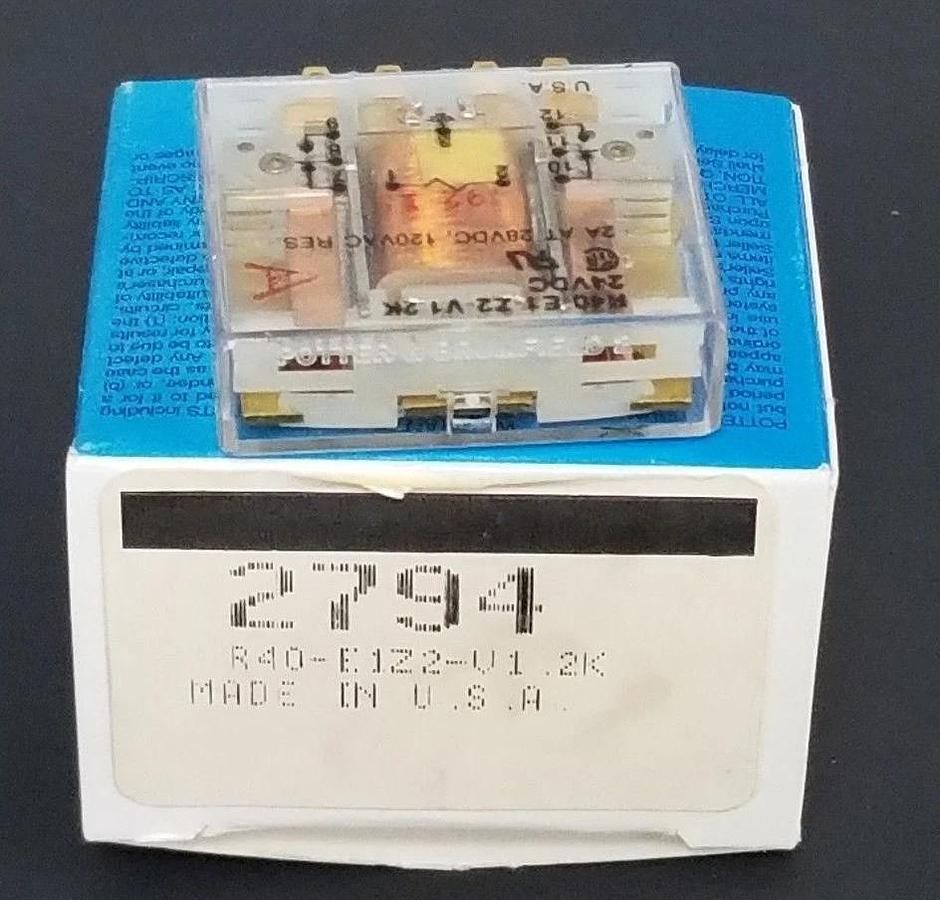 Used NIB POTTER & BRUMFIELD R40-E1-Z2-V1.2K RELAY, 2794, 24VDC, R40E1Z2V1.2K