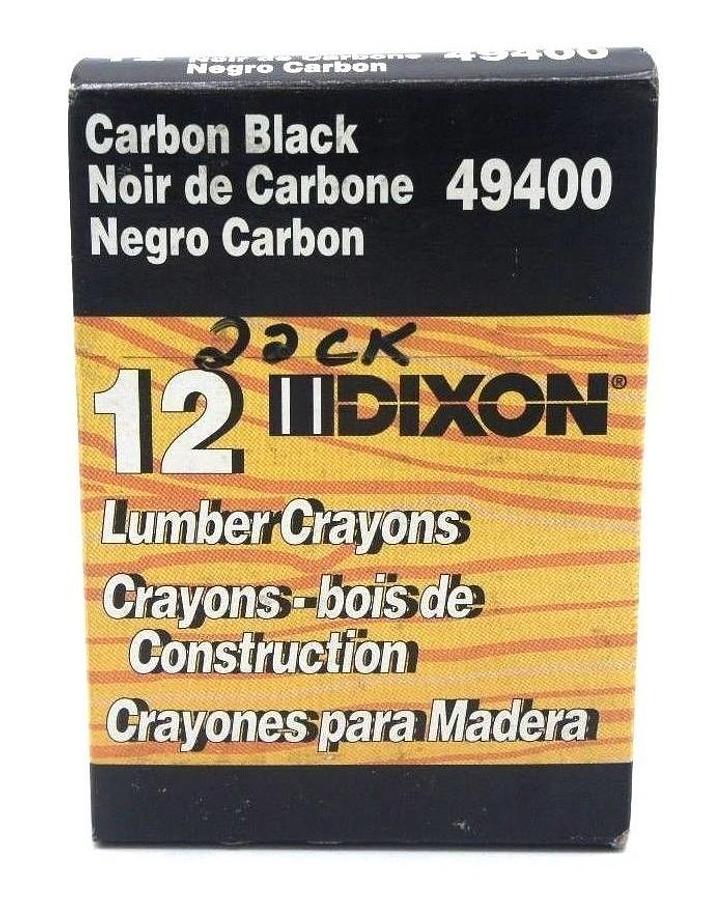 NIB DIXON 49400 CARBON BLACK LUMBER CRAYONS (PACK OF 12)
