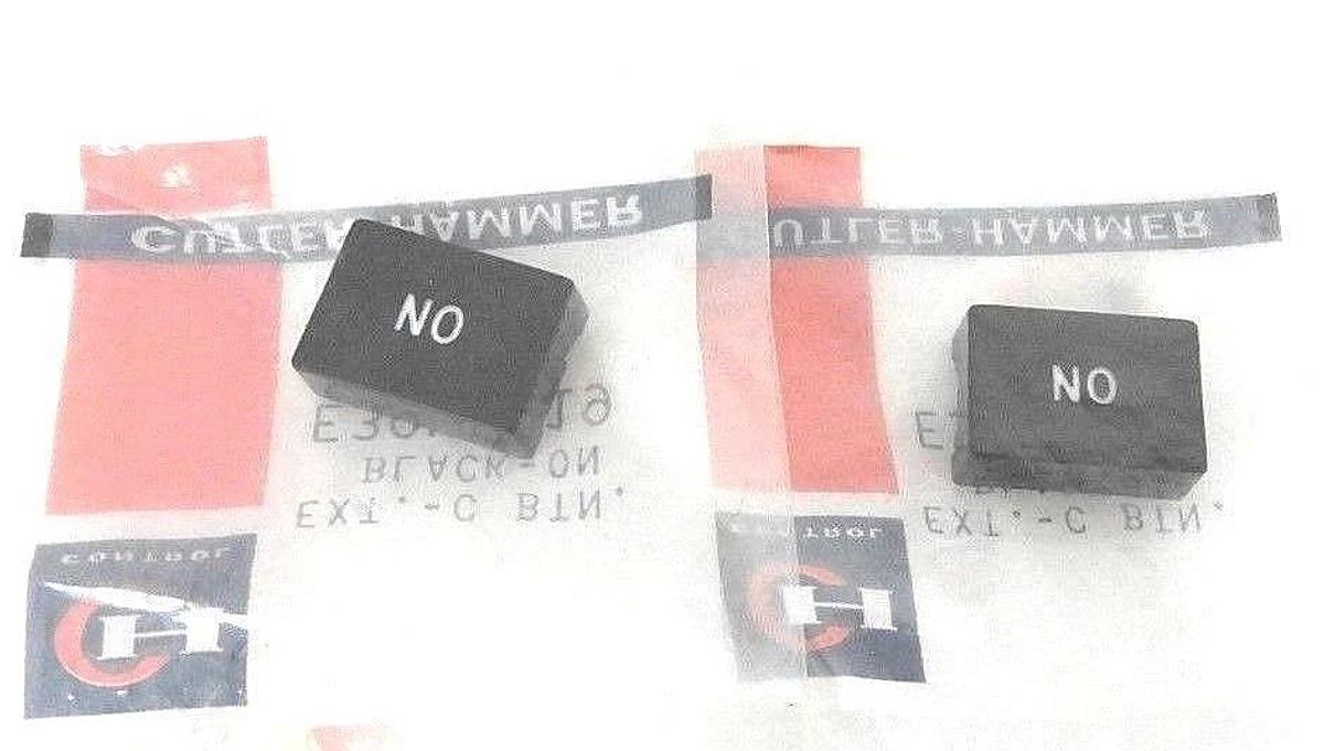 Used LOT OF 2 NIB CUTLER HAMMER E30KC119 PUSHBUTTON REPLACEMENT BLACK ON