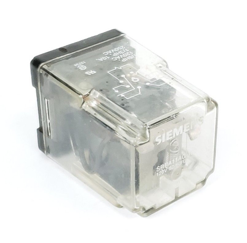 Used SIEMENS SRPA11AG-120 RELAY 10AMP DPDT 120VAC, 50/60HZ, SRPA11AG120