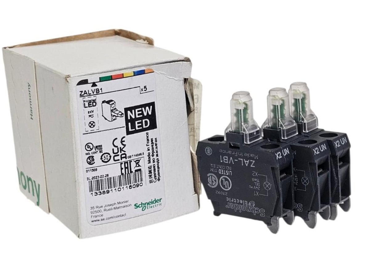BOX OF 3 NEW SCHNEIDER ELECTRIC ZALVB1 LIGHT MODULES 24 VAC/DC NSMP