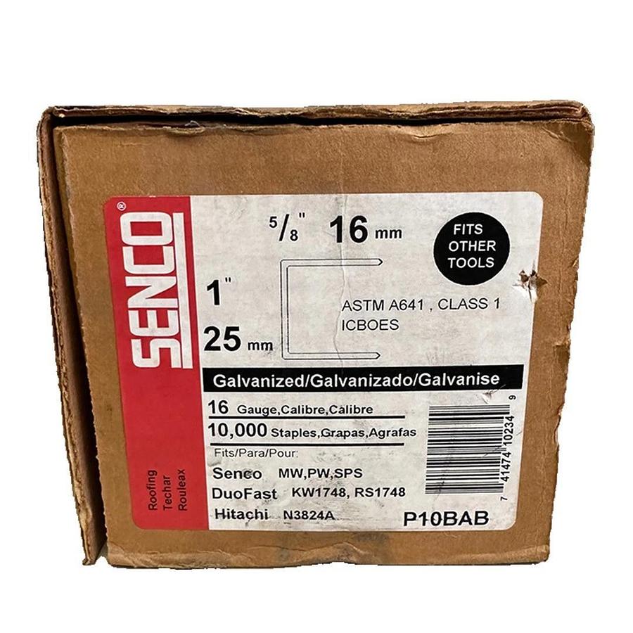 Used NEW SENCO P10BAB GALVANIZED STAPLES 5/8'' 16 GAUGE BOX OF 10,000