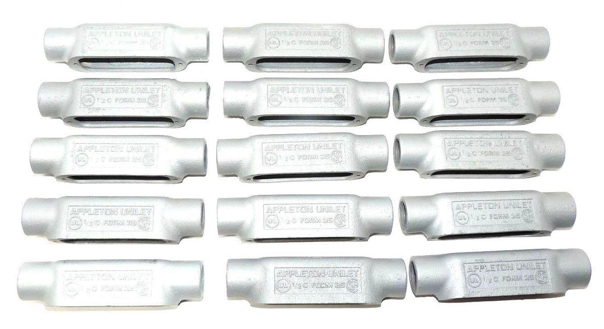 Used LOT OF 15 NEW APPLETON 1/2" FORUM 35, UNILET ENCLOSURES 4.5 CU IN