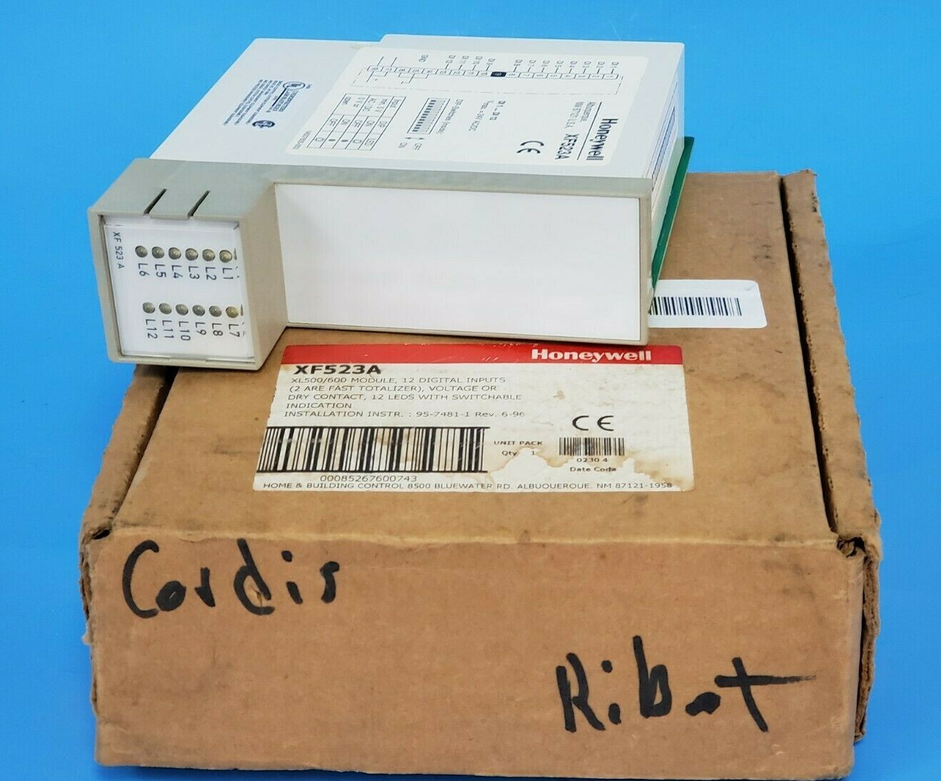 Used NIB HONEYWELL XF523-A INPUT MODULE XL500/600 XF523A REV. 6-96 (CASE DAMAGED)