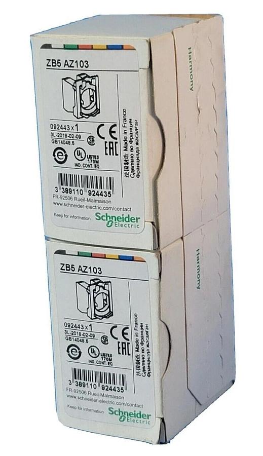 Used LOT OF 2 NIB SCHNEIDER ELECTRIC ZB5AZ103 CONTACT BLOCKS