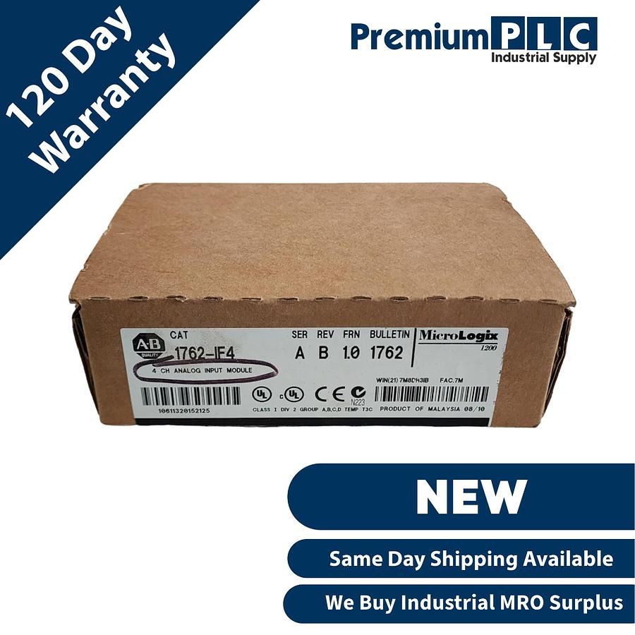 Used NEW ALLEN BRADLEY 1762-IF4 /A MicroLogix 4-CH ANALOG INPUT MODULE 1762IF4