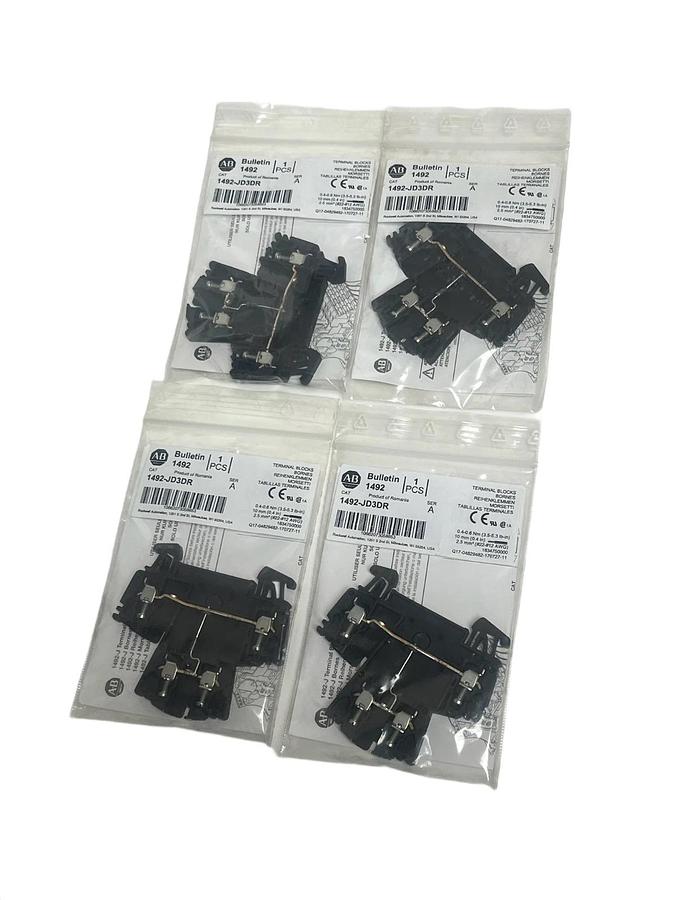 LOT OF 4 Allen-Bradley 1492-JD3DR Ser. A Terminal Blocks Diode 2-Circuit - NSMP
