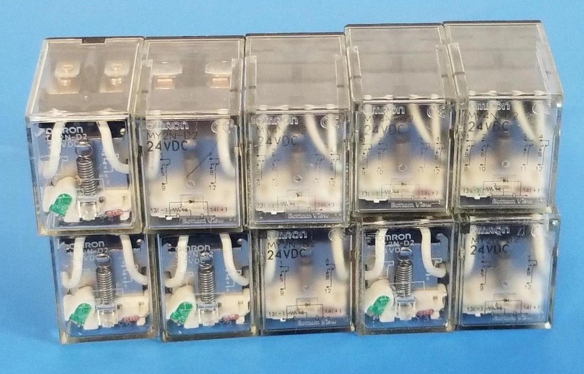 Used LOT OF 10 OMRON LY2N-D2 RELAYS LY2ND2, 24VDC