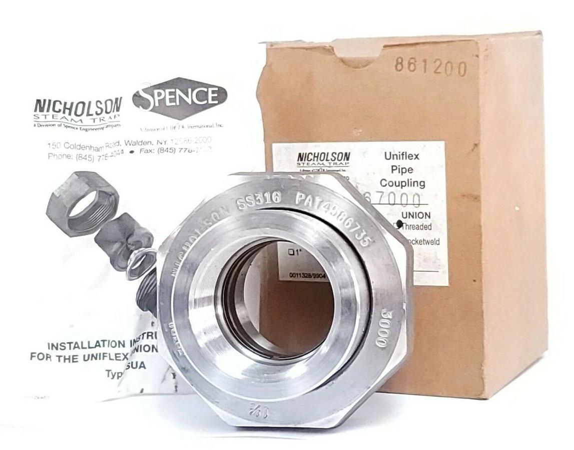 Used LOT OF 2 NIB SPENCE NICHOLSON 6567000 UNIFLEX PIPE COUPLING 1-1/2'' CARBON STEEL