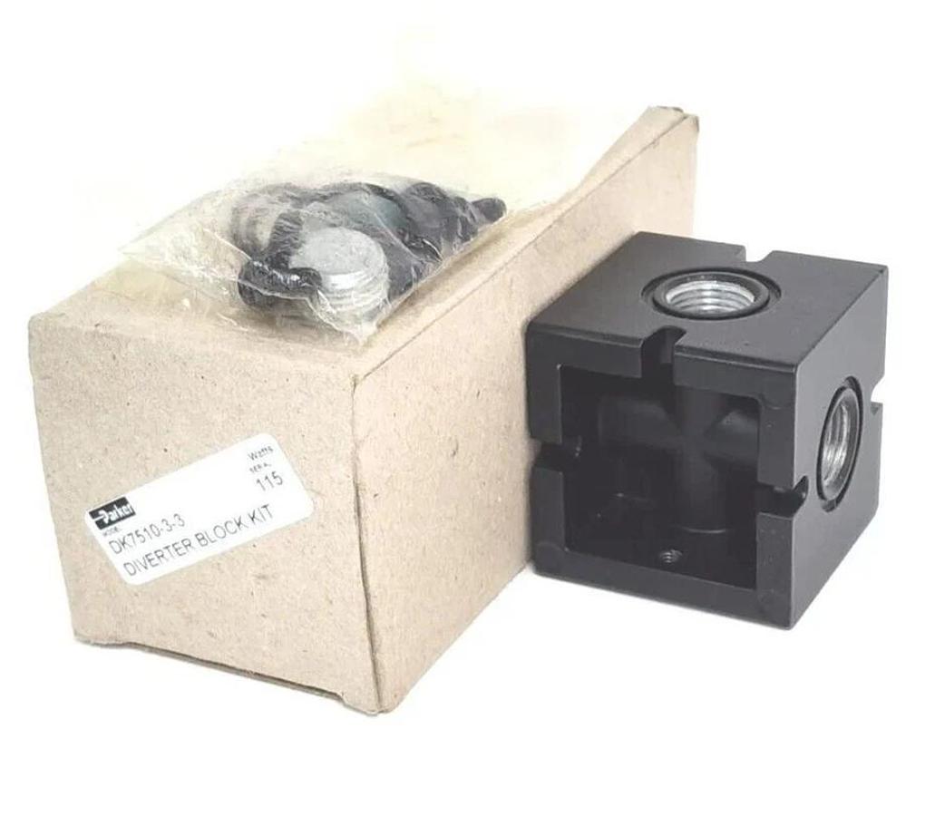 Used NIB PARKER DK7510-3-3 DIVERTER BLOCK KIT DK751033