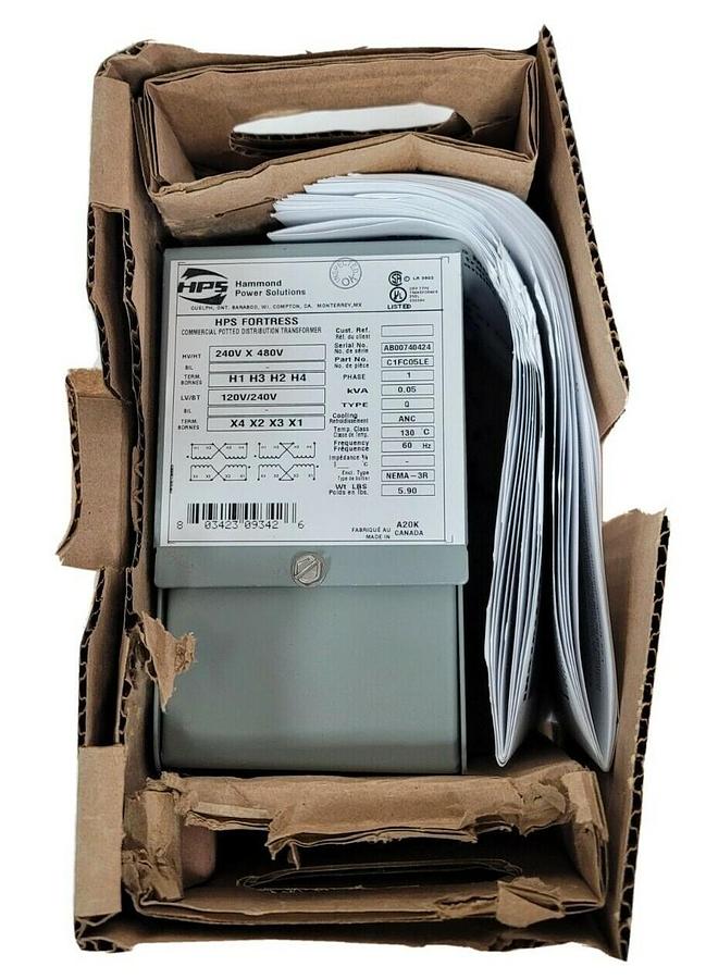 Used NIB HPS HAMMOND C1FC05LE 1PH POTTED TRANSFORMER 0.05KVA 60HZ