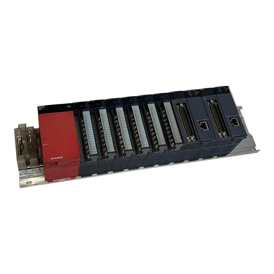 Used Mitsubishi MELSEC-Q 12-Slot Rack Assembly Q612B Q63P 6x QY80 QX81 QJ71E71