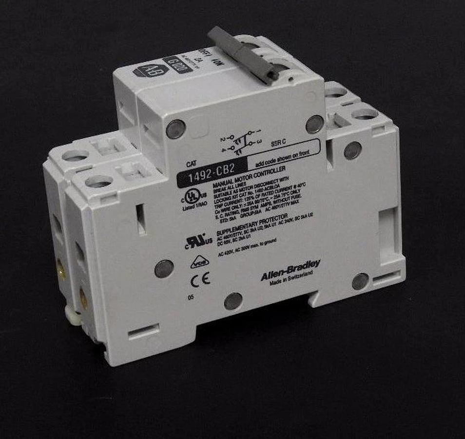 Used ALLEN BRADLEY 1492-CB2 CIRCUIT BREAKER 1492-CB-2-G-020, 2A, SER. C
