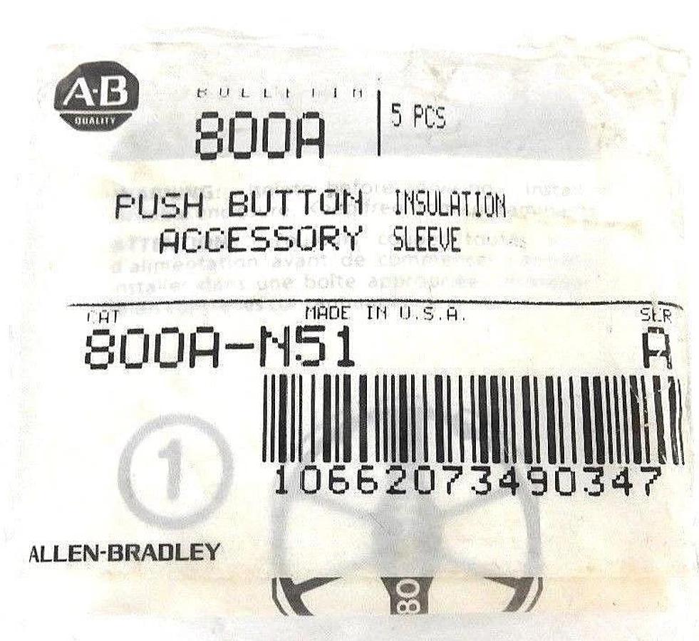 Used BAG OF 5 NEW ALLEN BRADLEY 800A-N51 INSULATION SLEEVES 800AN51 SER. A