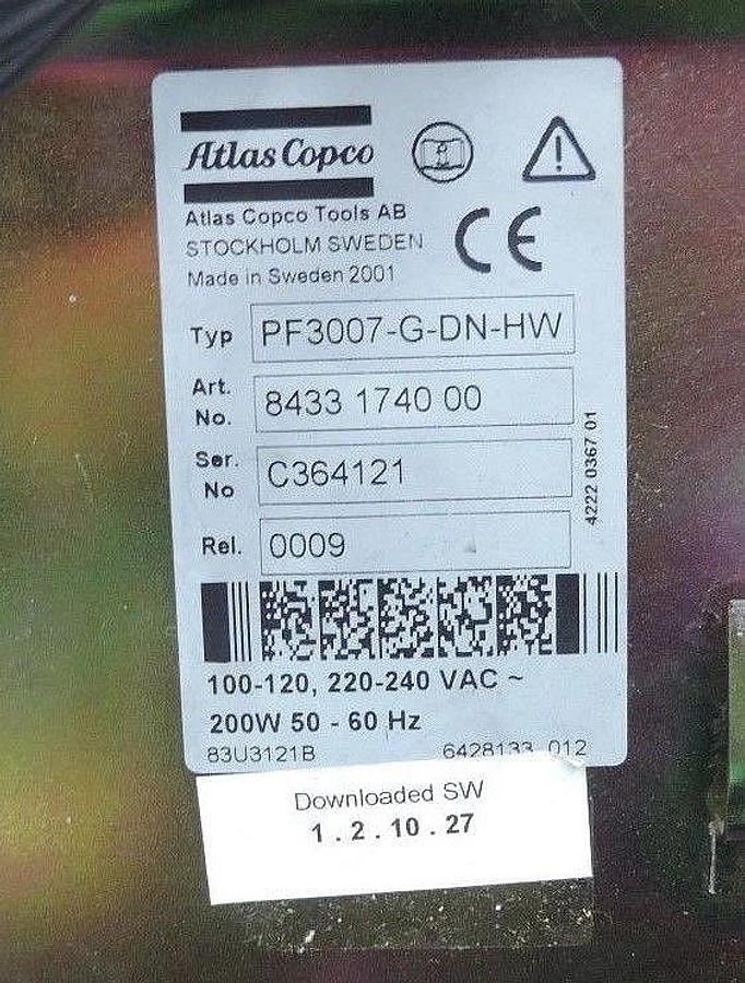 Used ATLAS COPCO TENSOR S4/S7 PF3007-G-DN-HW DRIVE 8433-1740-00, 200W, 50/60HZ