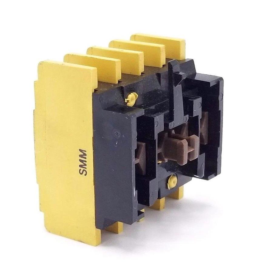 Used ALLEN BRADLEY 195-FA40 AUXILIARY CONTACT BLOCK 10AMP 600V 4NO, SER. A