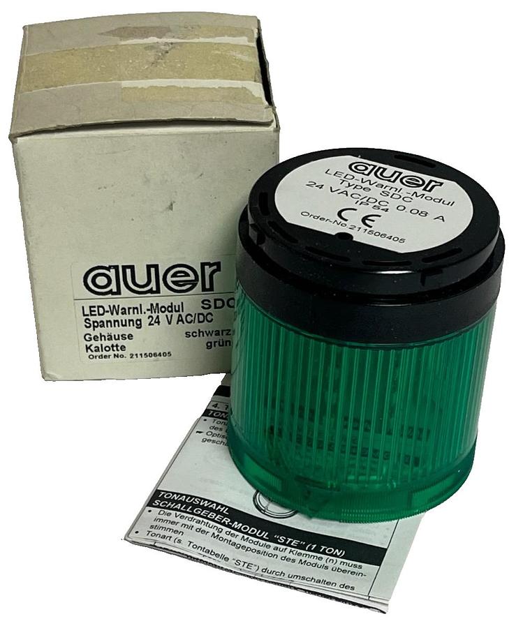 Used Auer Signal LED Steady Light Module - Type SDC 24V AC/DC 0.08A (Green) - 2115064