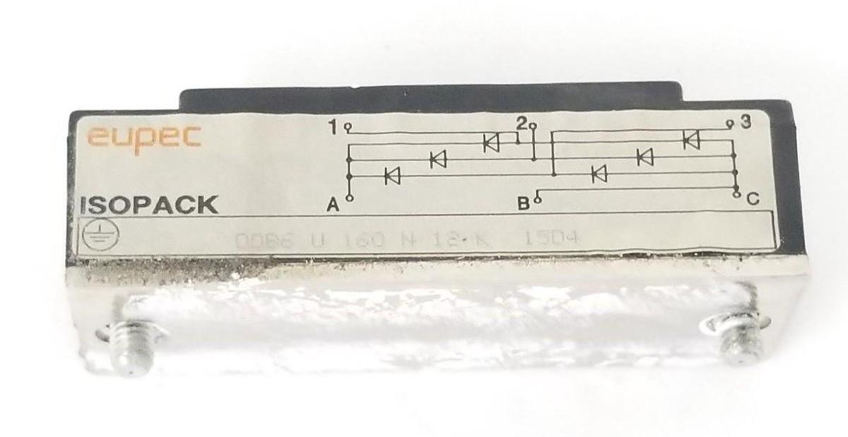Used AEG EUPEC DDB6-U-160-N-12-K 15D4 ISOPACK BRIDGE RECTIFIER DDB6U160N12K