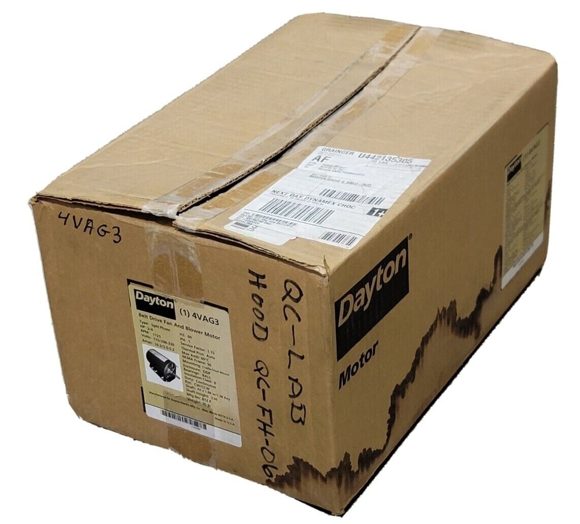 Used NEW DAYTON 4VAG3 BELT DRIVE FAN & BLOWER MOTOR 3/4HP 60Hz 1PHASE