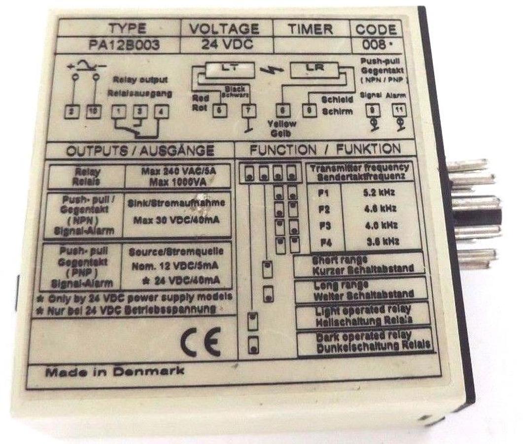 Used TELCO PA12B003 OPTO AMPLIFIER SYMBOLIC 24VDC, PA-12-B-003