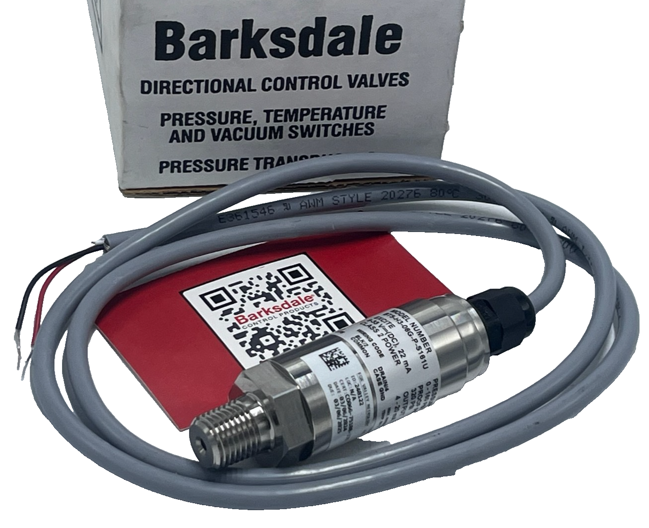 Used Barksdale BT5-H3-06G-P-S161U Pressure Transducer 4-20mA 0-200 PSI New Surplus