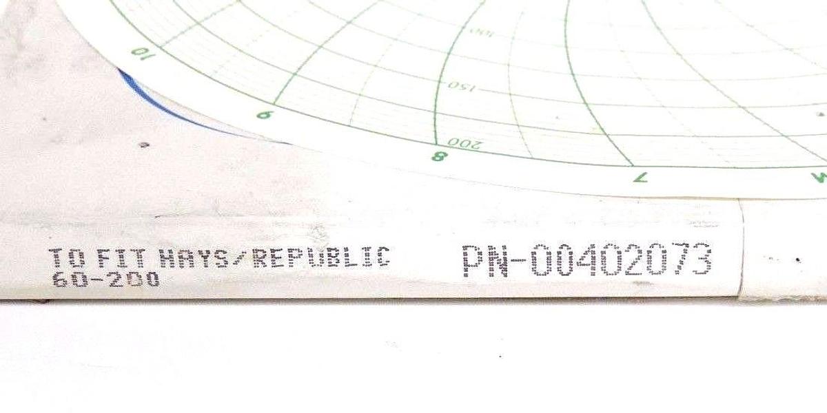 Used 100 NIB GRAPHIC CONTROLS 00402073 RECORDING CHARTS FIT TO HAYS/REPUBLIC 60-200