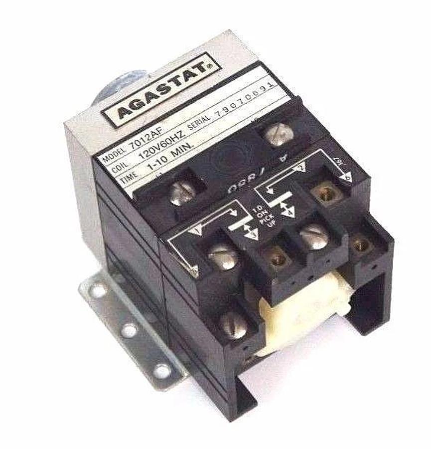 Used AGASTAT 7012AF TIMING RELAY 1-10 MIN. 120V 60HZ COIL 7012-AF
