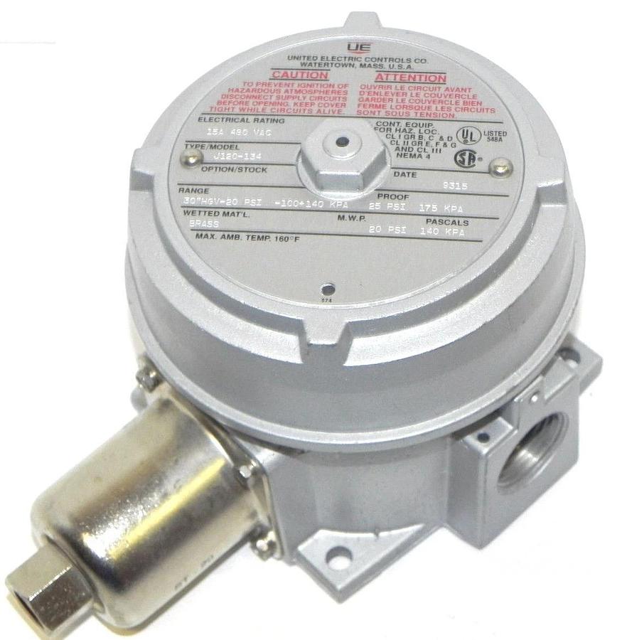 Used NIB UNITED ELECTRIC J120-134 PRESSURE SWITCH J120134