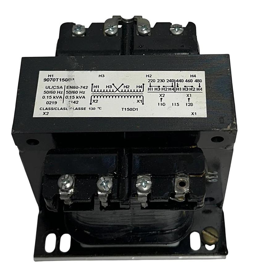 Used SQUARE D SCHNEIDER 9070T150D1 CHASSIS MOUNT CONTROL TRANSFORMER 220-480V USNP