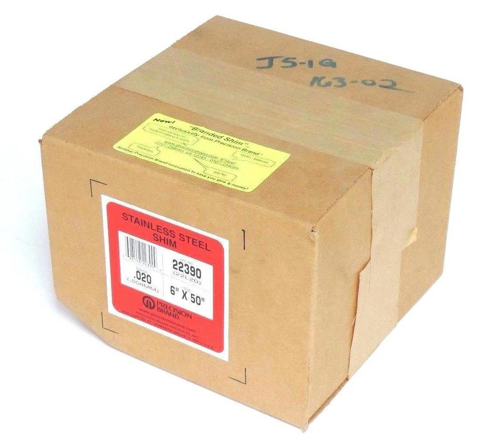 Used NIB PRECISION 22390 STAINLESS STEEL SHIM 6" X 50" 0.020 GAUGE