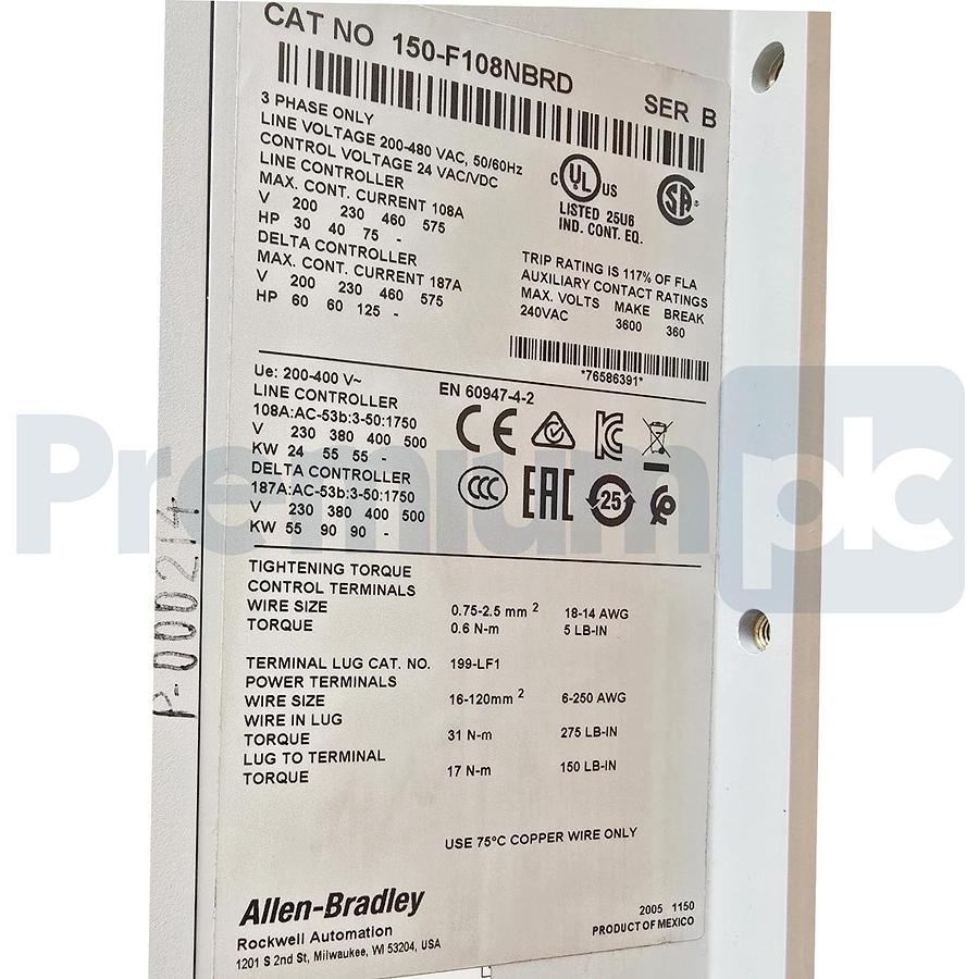 Allen-Bradley 150-F108NBRD /B SMC Flex Smart Motor Controller 108A Soft Starter