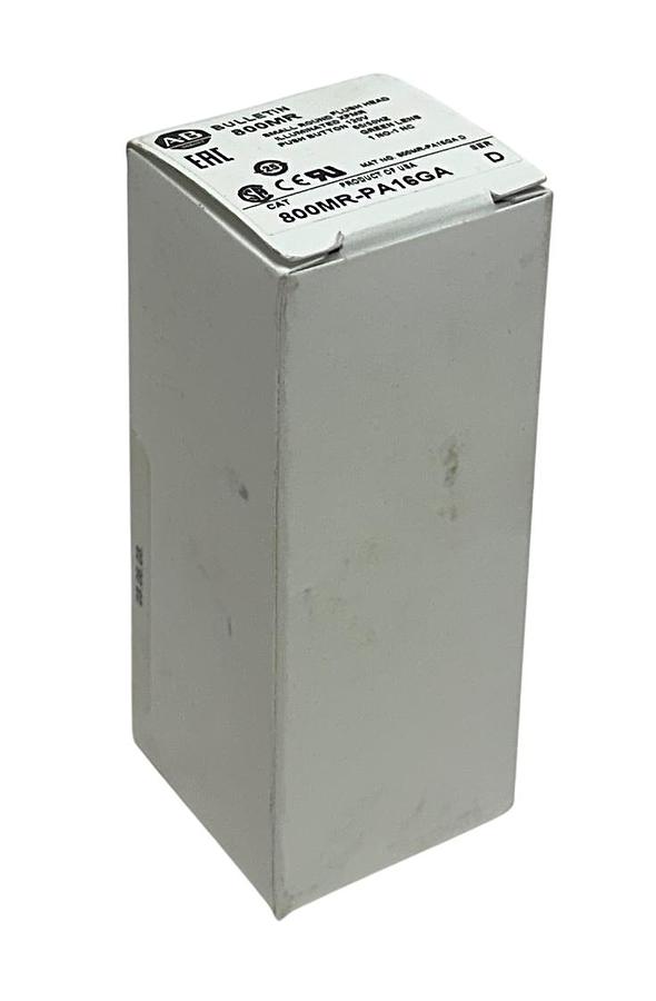 Used ALLEN BRADLEY 800MR-PA16GA /D SMALL ROUND PUSH BUTTON FLUSH GREEN 120V NSMP