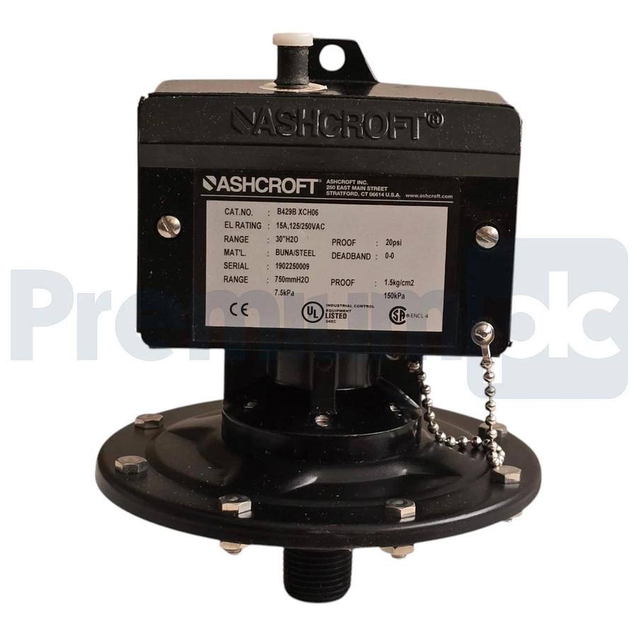 Ashcroft B429B XCH06 B-Series Pressure Switch 30"H2O 15A 125/250VAC B429BXCH-06